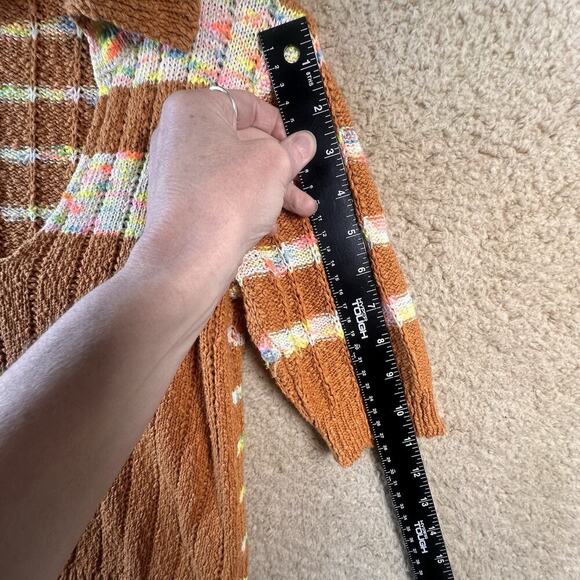 Free People Now & Then Cinnamon Women’s Sz S Collared Short Sleeved 70s Festival - Picture 14 of 16